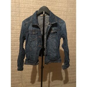 HIGHWAY JEANS Denim Jacket Medium Wash Button Up Classic Fit Casual Womens M